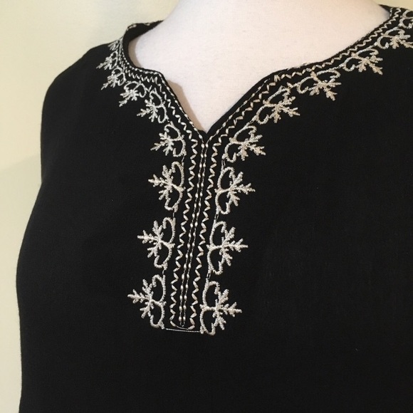 Boho Embroidered Split V Neck Bell Sleeve Top - Picture 3 of 4